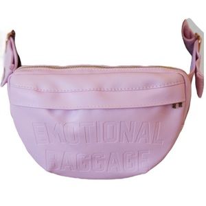 NWT | ALF | A**HOLES LIVE FOREVER | EMOTIONAL BAGGAGE | PINK LEATHER |FANNY PACK